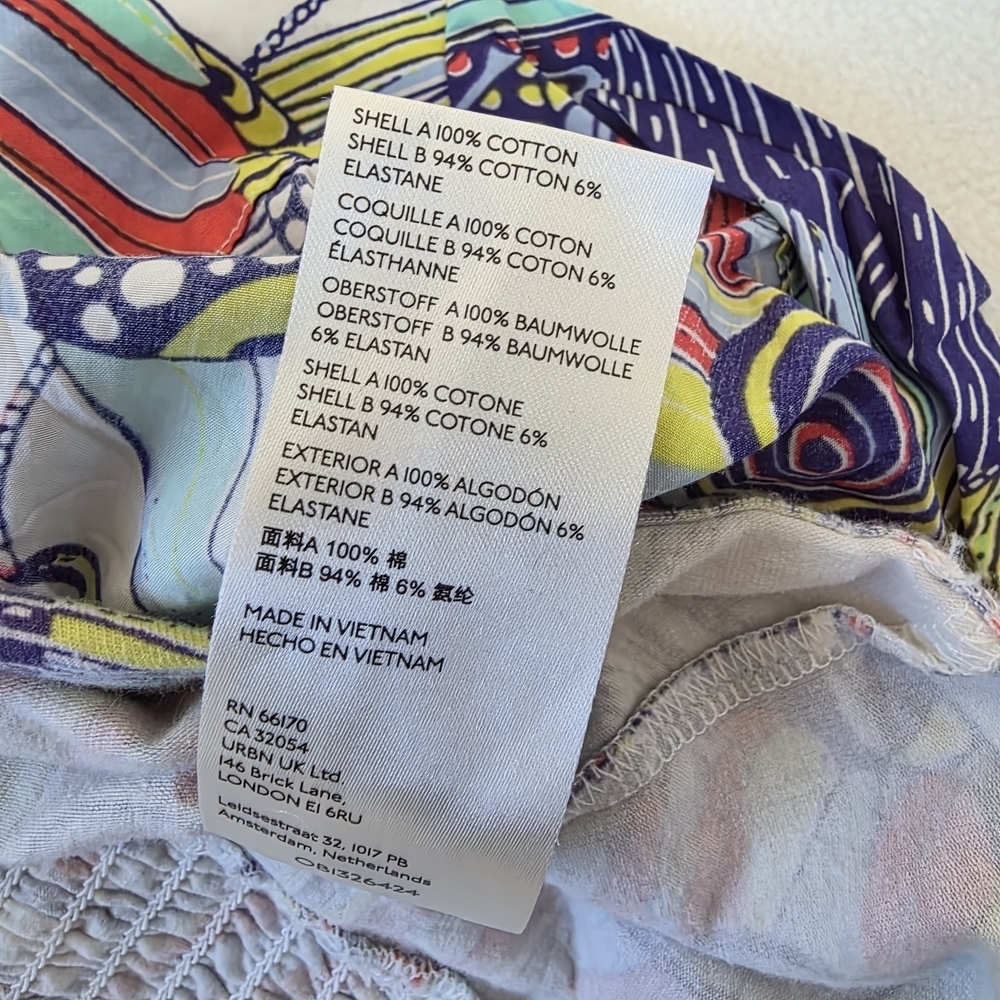 Anthropologie Multi-Color Abstract Print Strapless Peplum Top - Picture 10 of 10